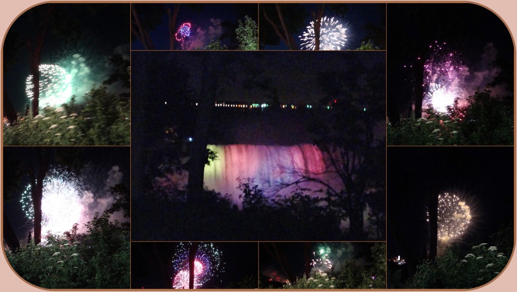 Niagara Falls looks beautiful at night when it is all lit up.  During the summer months, every Friday and Sunday evening, there is a spectacular Fireworks Show. 