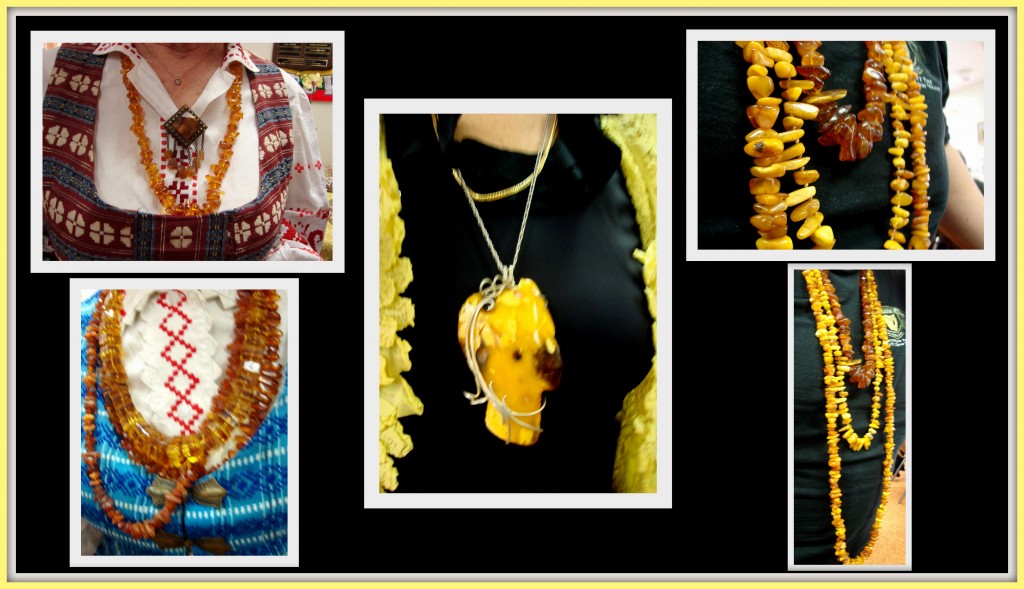 All the ladies who wore Lithuanian National Dress wore amber jewelry as well.