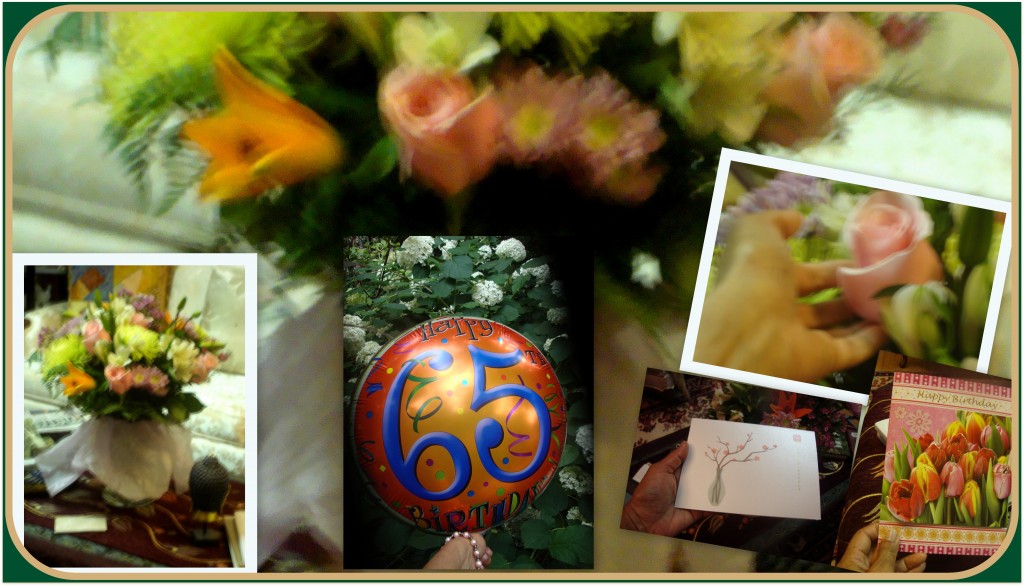 Birthday Collage - 65th (for blog) - Flowers and cards