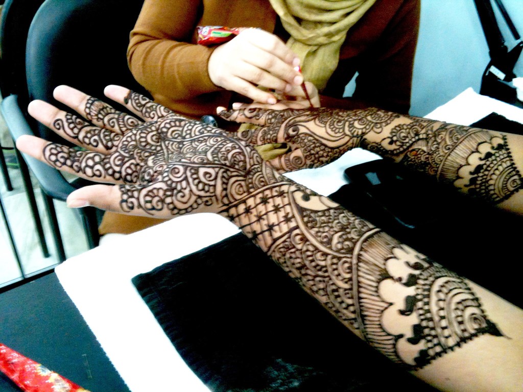 Bride-to-be with Mehndi